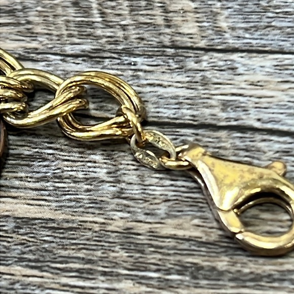 Estate Antique 7” Foreign Coin Charm Bracelet 925 Italy - Picture 6 of 9